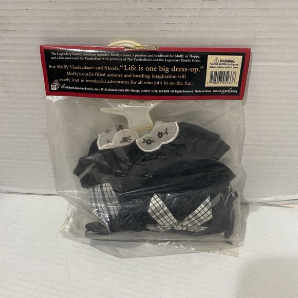 Vintage Muffy Vanderbear Portrait In Black And White Outfit Sealed 1996 NOS - Picture 2 of 3
